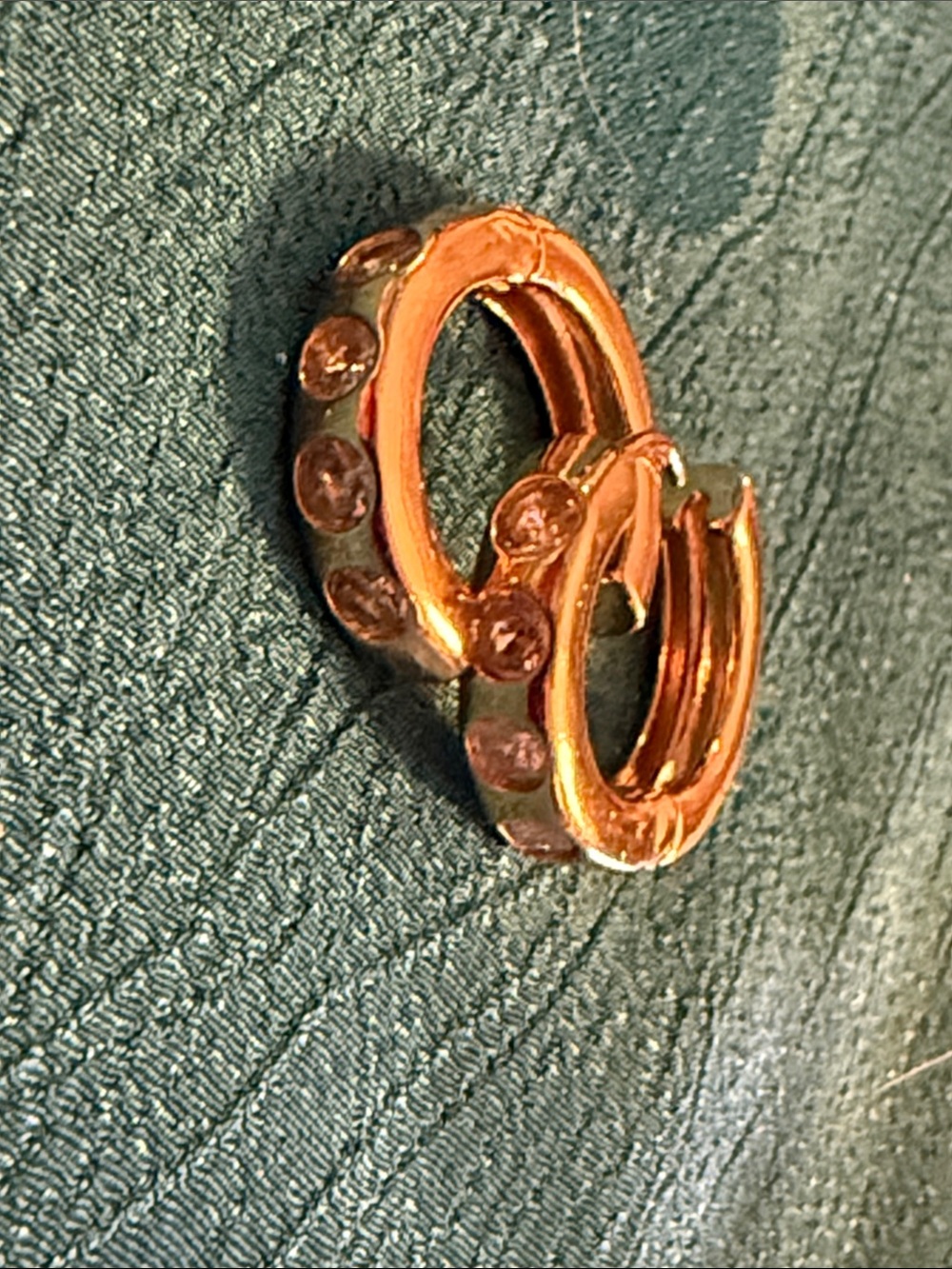 Gold CZ Huggie Hoop Earrings - Women Jewelry